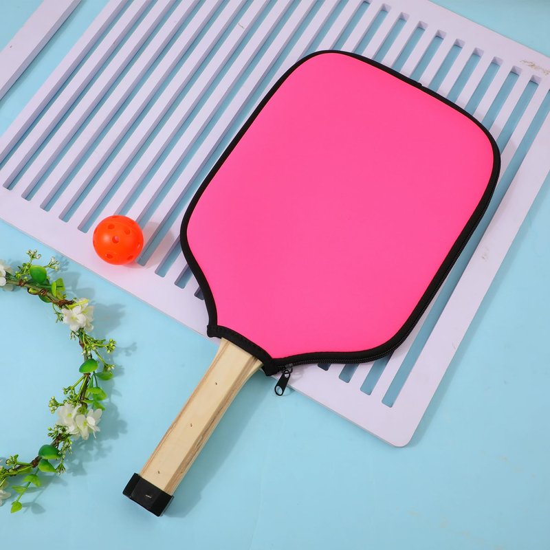 1pcs Pink Racquet Cover, 8.6 x 12.2 Inch Neoprene Racquet Cover Storage Bag Compatible with Most USAPA Standard and Extended Racquets Fits Most People's Needs