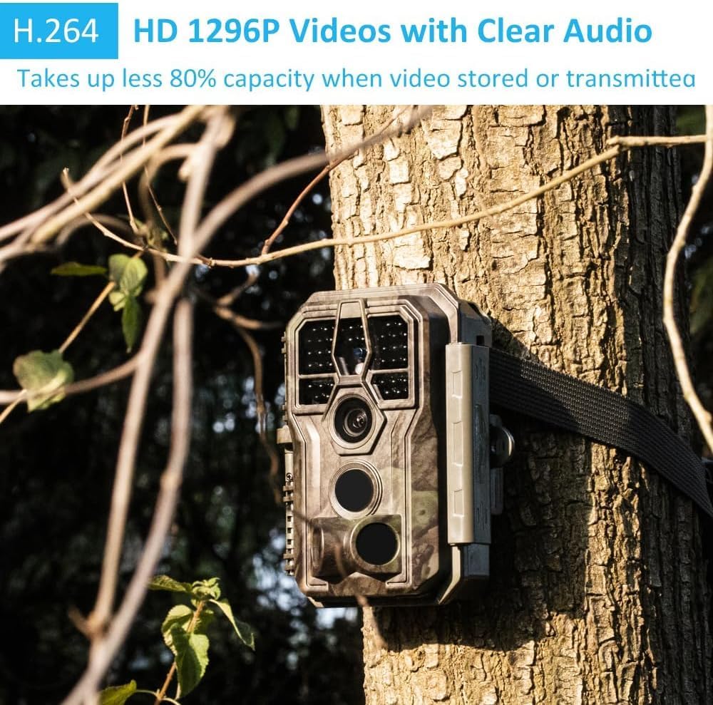 GardePro A5 Trail Camera - 48MP Photos & 1296P HD Video | 100ft No-Glow Night Vision, 0.1s Trigger