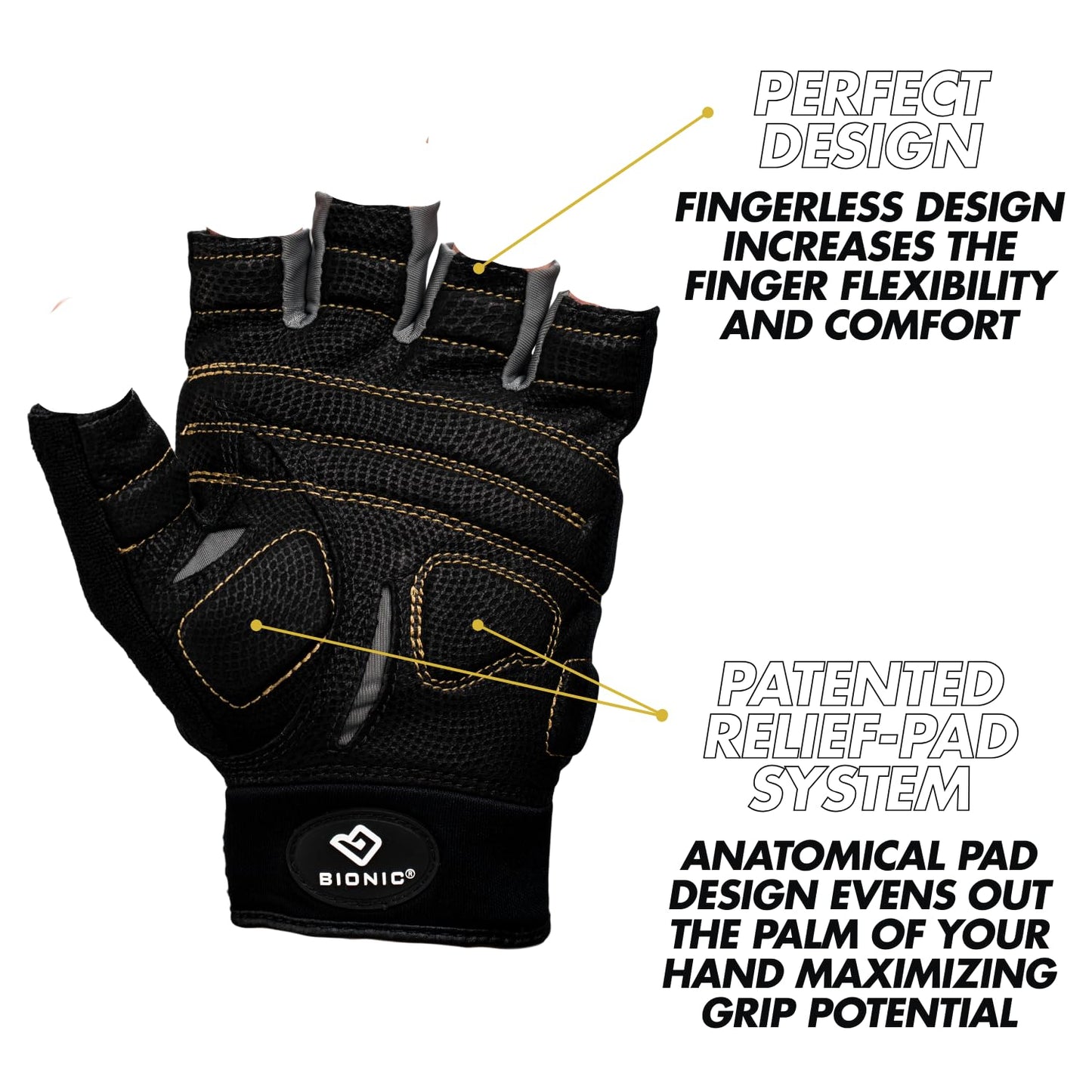 Bionic Women's Beastmode Half Finger Fitness Gloves (X-Large)
