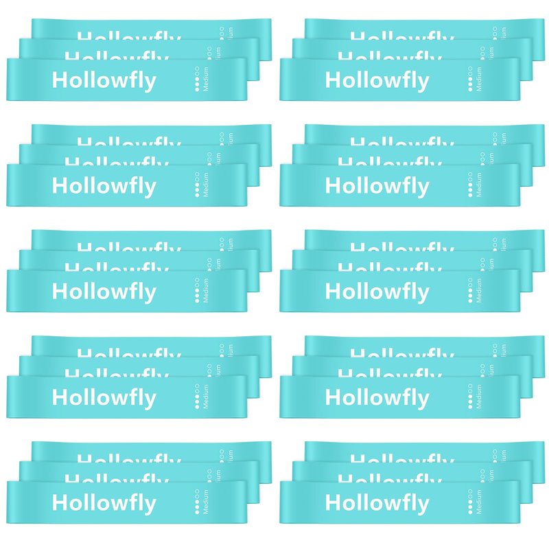 Hollowfly 30 Pcs Latex Resistance Bands Resistance Loop Exercise Band for Booty Workout Stretch Exercise Equipment Non Slip Elastic Band for Women Men Home Butt Hip Thigh Fitness Gym Yoga(Blue,Medium)