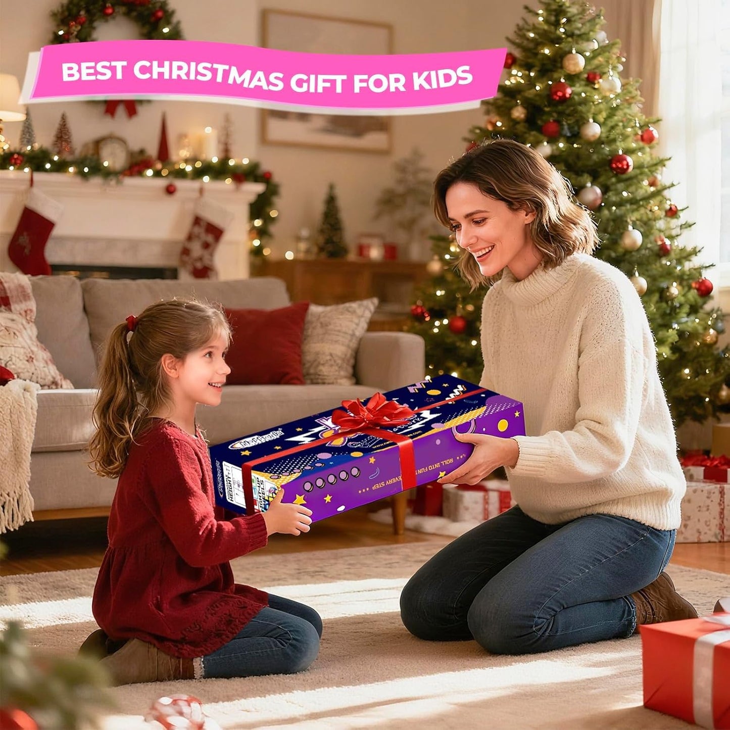 Nattork Kids Scooter for Girls Boys with Light Up Wheels, 3 Adjustable Height Handlebars, Lean-to-Steer Technology, Widen Anti-Slip Deck, 3 Wheel Scooter for kid ages 3-8, Support Riders Up to 110 LBS
