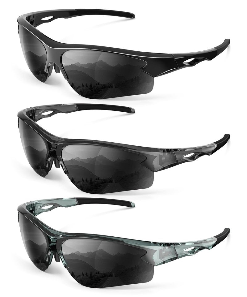 CIFOYA Polarized Sports Sunglasses for Men and Women - UV Protection Half Frame Sun Glasses for Running Baseball Fishing