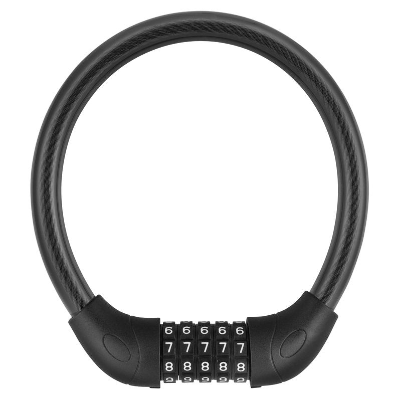 IDEALUX Bike Lock Cable, Bicycle Cable Lock with 5 Digit Combination, Resettable Kids Bike Cable Lock, 20" x ∅0.8" Black