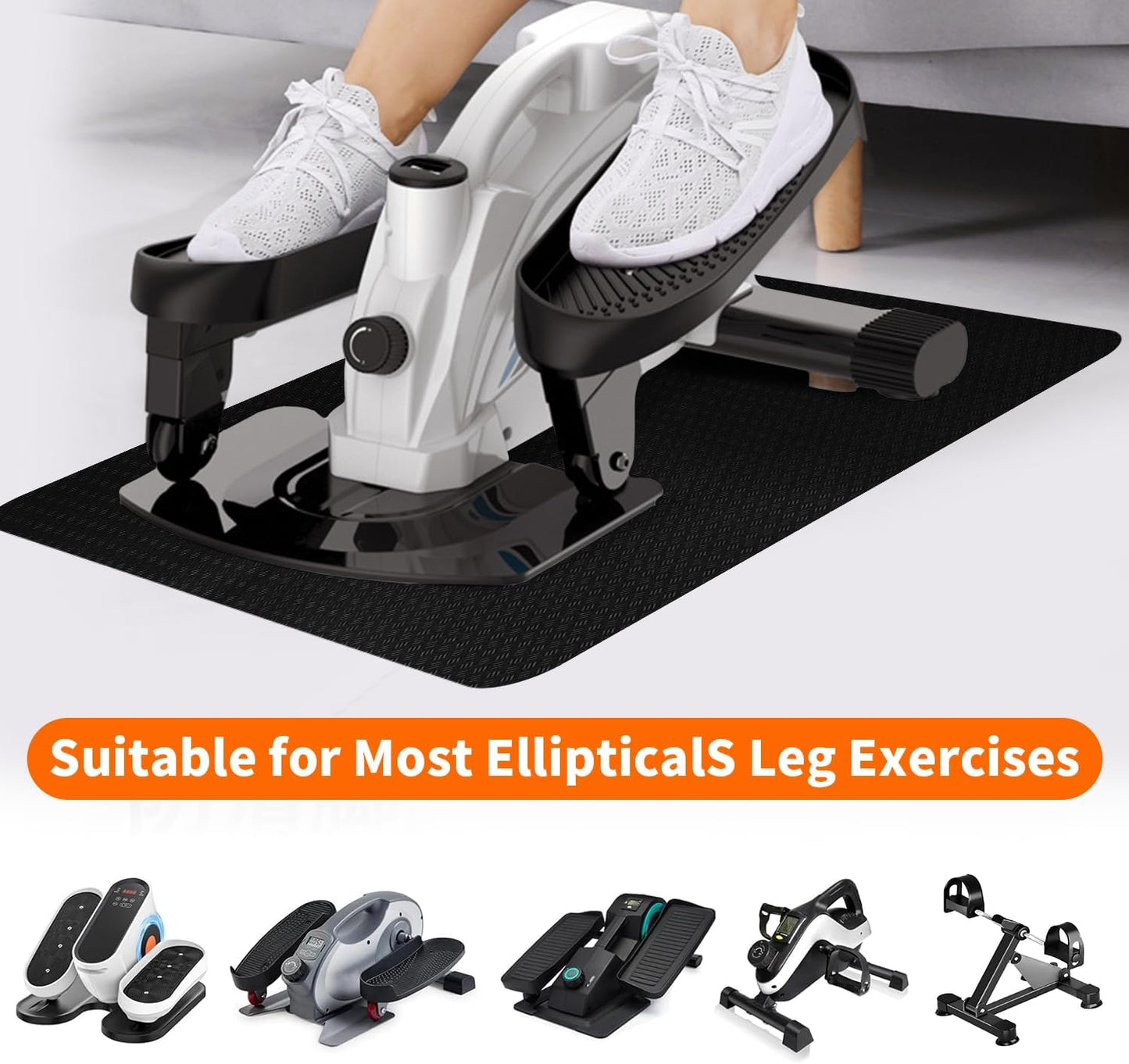 Double-Sided Non-Slip Workout Mat - 23.6" x 17" for Elliptical & Pedal Exercisers | Stability & Floor Protection