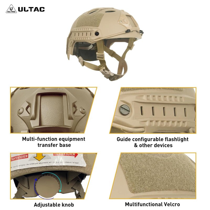 ULTAC Airsoft Helmet with Full Face Protection, Tactical Airsoft Mask, Compatible with Goggles & Accessories, Ideal for Paintball & Outdoor Games