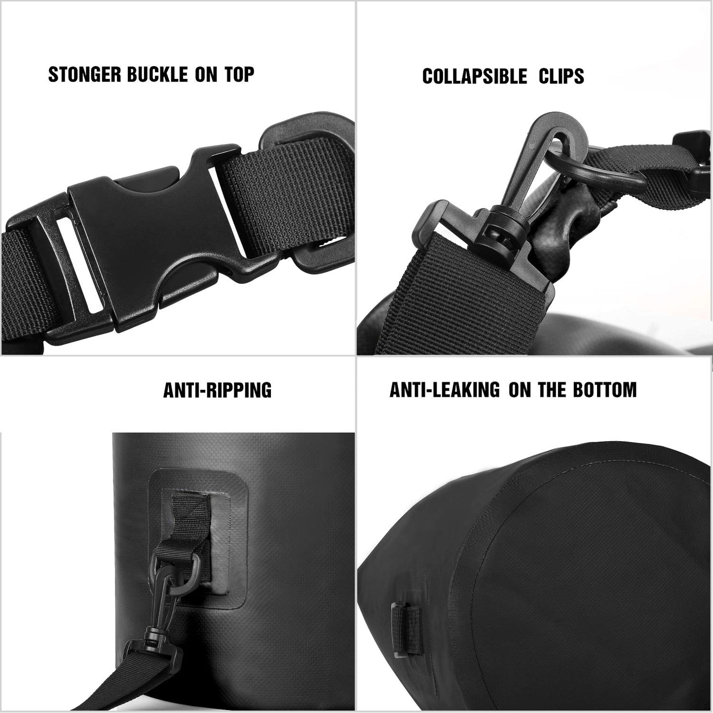 Unigear Dry Bag Waterproof, Floating and Lightweight Bags for Kayaking, Boating, Fishing, Swimming and Camping with Waterproof Phone Case (Black, 30L)