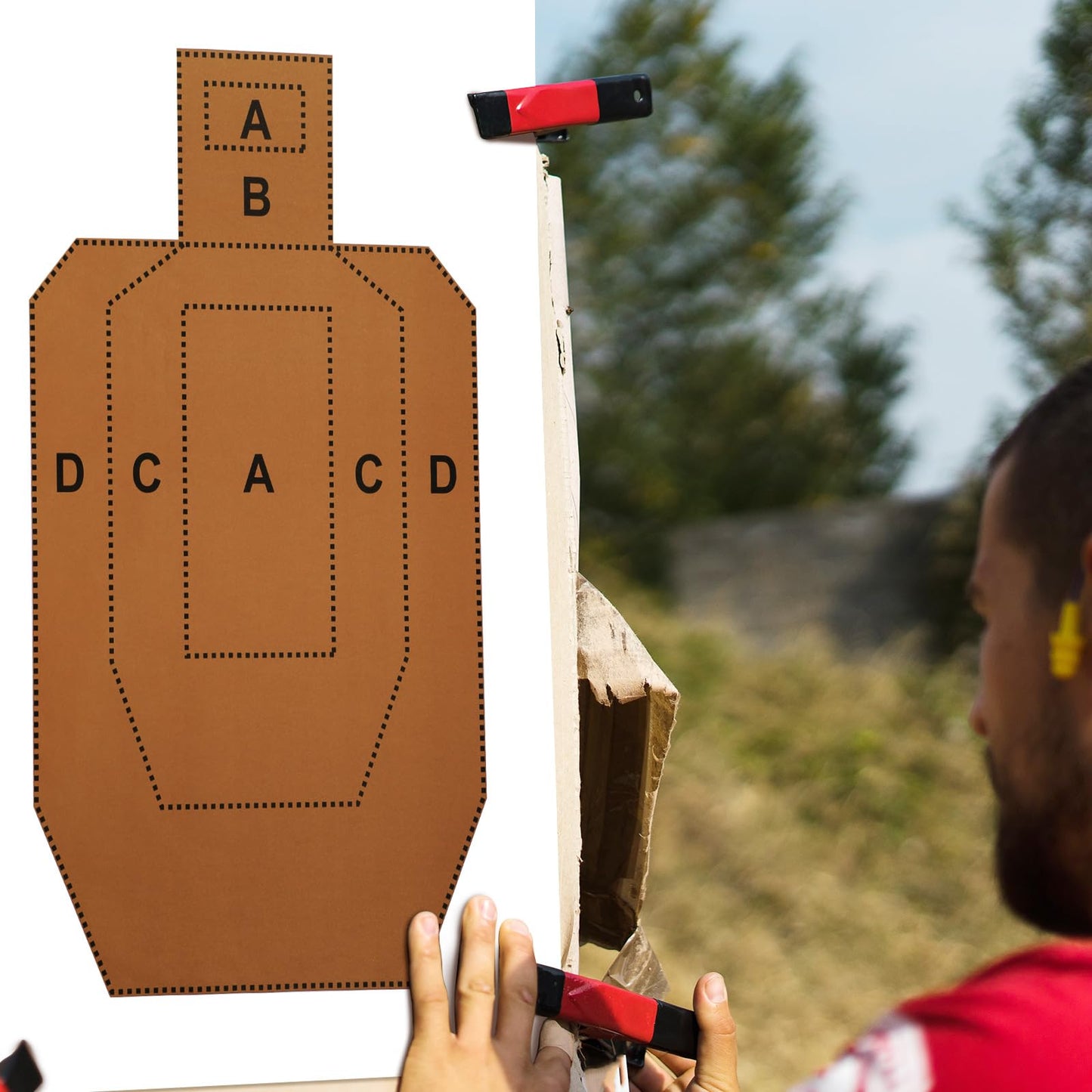 AmazingSpark 50 Pack IPSC/USPSA Practice Paper Shooting Targets 23" x 35" Silhouette Tactical Paper Target for Training Competition Torso for Handgun Pistol Rifle Shooting Range