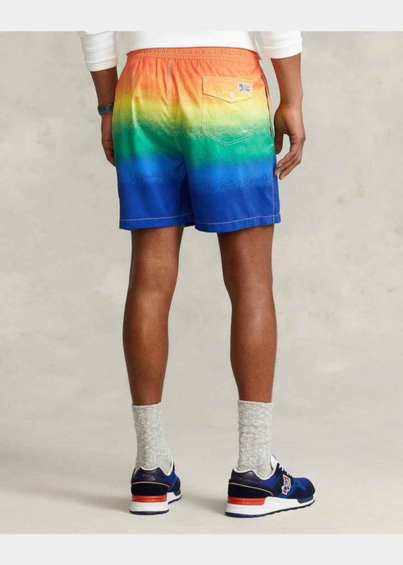 POLO RALPH LAUREN Men's Traveler Classic Swim Trunk (Rainbow, L)