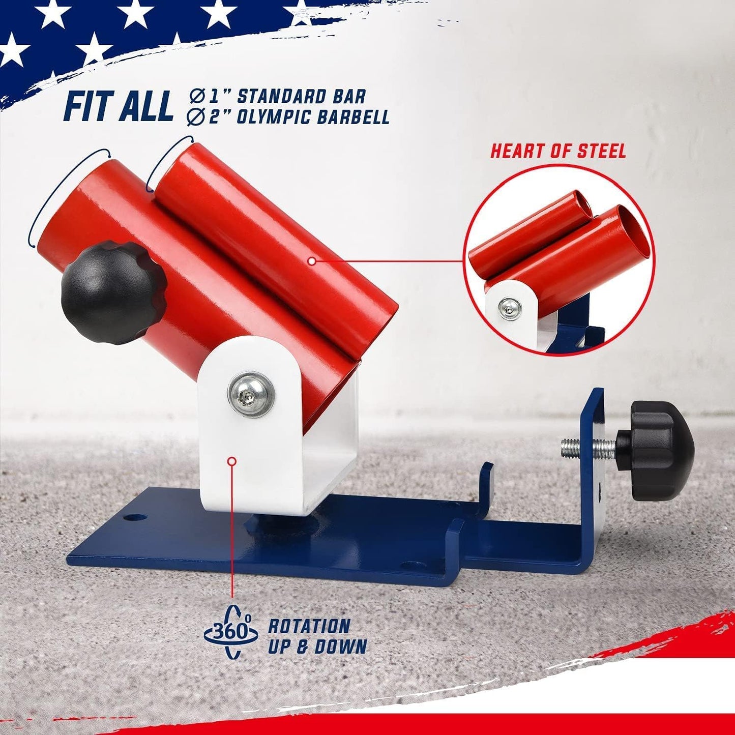 Yes4All Landmine Attachment for Barbell, Adjustable T Bar Row Attachment, Heavy Duty 360-Degree Swivel - United State