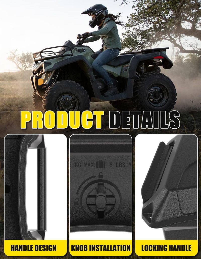 XATVXUTV Removable Cargo Storage Box for Can Am Outlander, 2 GAL(7.5L) Front Rear Storage Bin Waterproof Back Seat Rack Box for Can-Am Outlander L MAX 6X6 Accessories, ATV Replace OEM #708200408