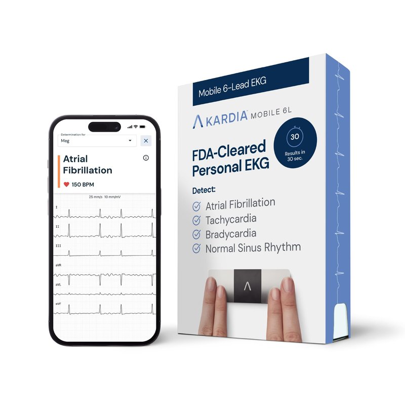 KardiaMobile 6-Lead Personal EKG Monitor – Six Views of The Heart – Detects AFib and Irregular Arrhythmias – Instant Results in 30 Seconds – Works with Most Smartphones - FSA/HSA Eligible