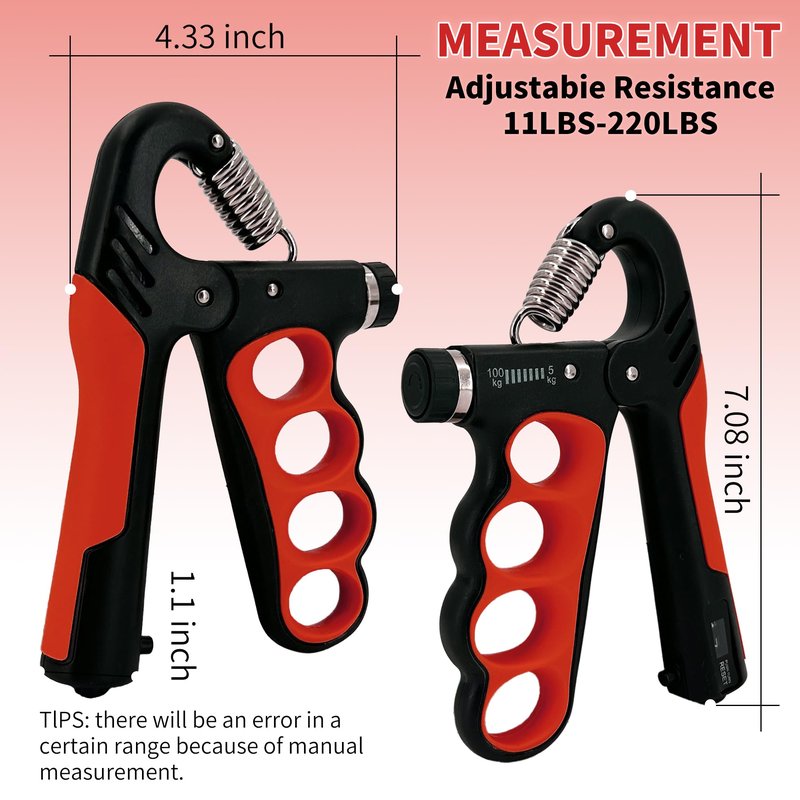 Senston Grip Strength Trainer 2 Pack - Adjustable 11-220Lbs (5-100KG) with Auto Counter, Hand Grip Strengthener, Forearm Exerciser for Athletes, Musicians, Gym, Home, Injury Rehab