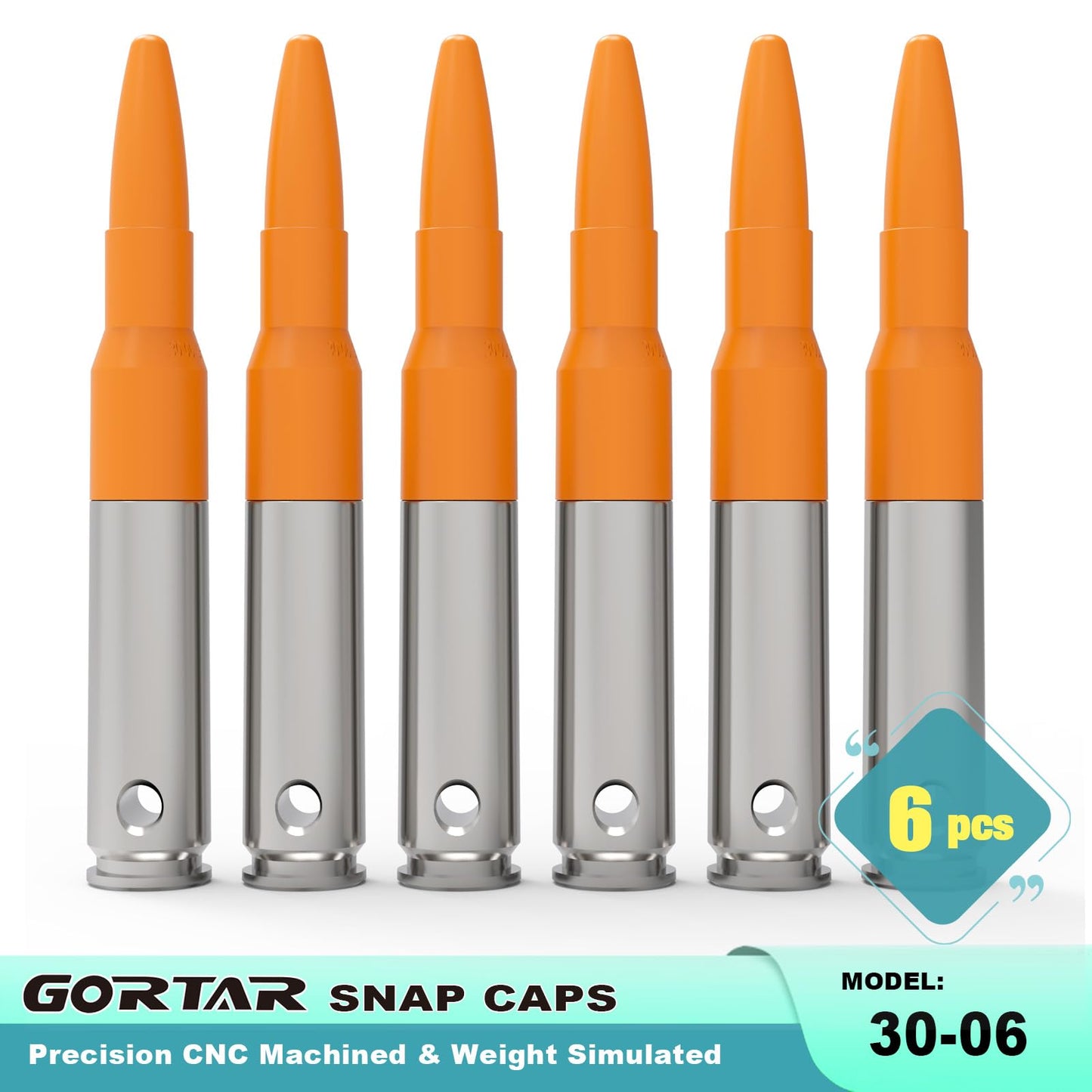 GORTAR 3006 Snap Caps Training Dummy Rounds Practice Safe Loading Firing Close to Real Weight -6 Pcs