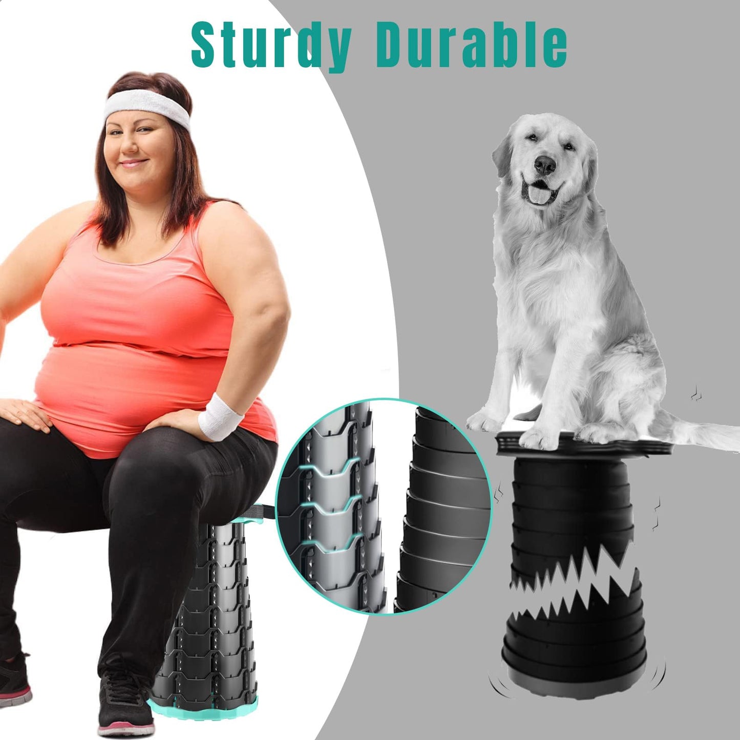 Lizhluzh Collapsible Stool Thickened, Portable Foldable Chair, Retractable Stool for Fishing, Portable stools for Adults Hiking Tours, BBQ, Parties, Camping Stools Outdoor Activities