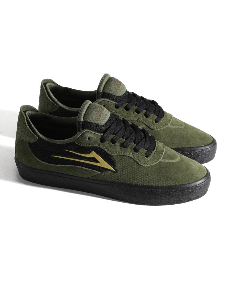 Lakai Essex Skate Shoes for Men – Black Gator Gold Low-Top Mens Skateboard Shoes - Size 9