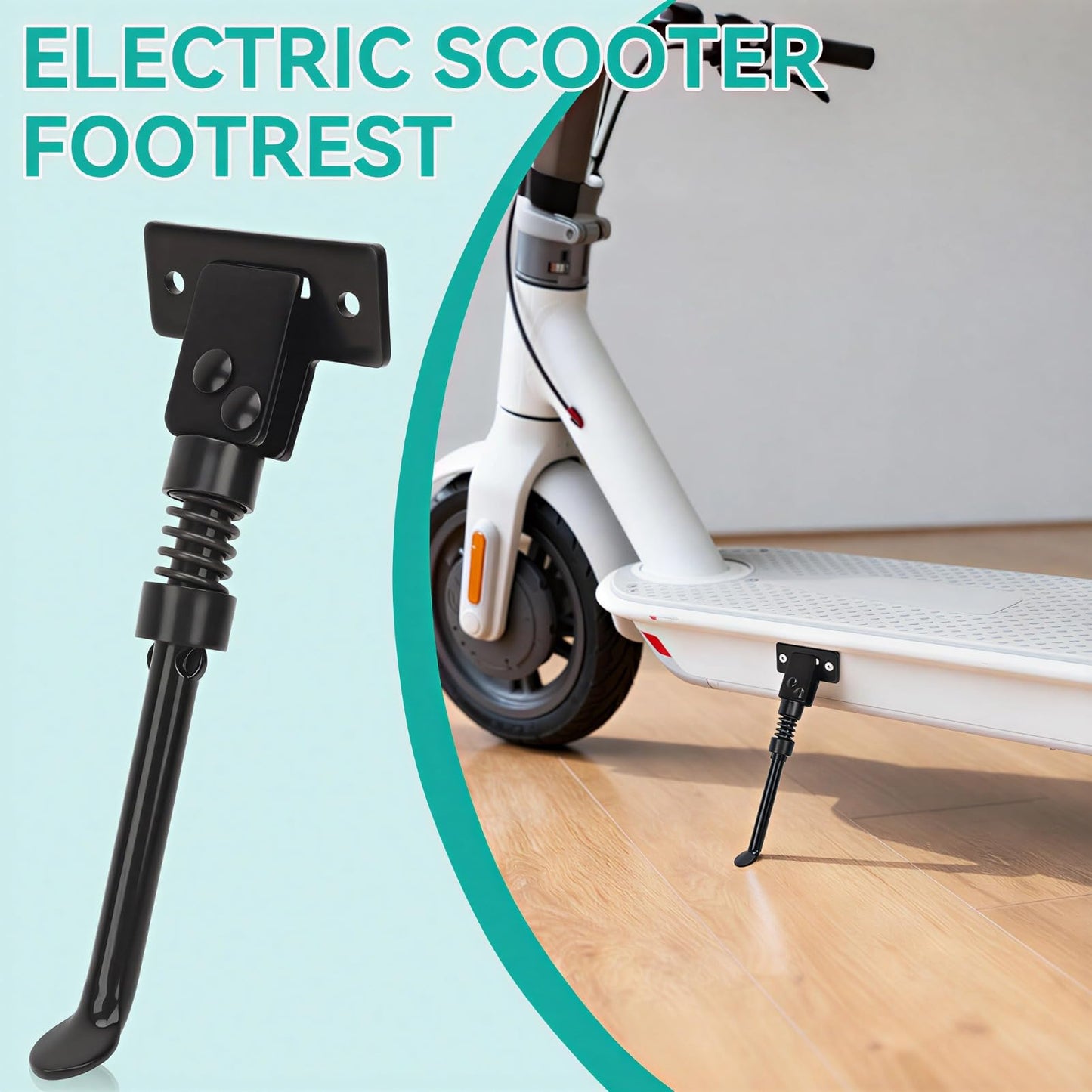 VGEBY Electric Scooter Kick Stand, Universal 10 Inch Folding Scooter Kickstand Parking Stand Feet Support Holder Replacement Parts for M4