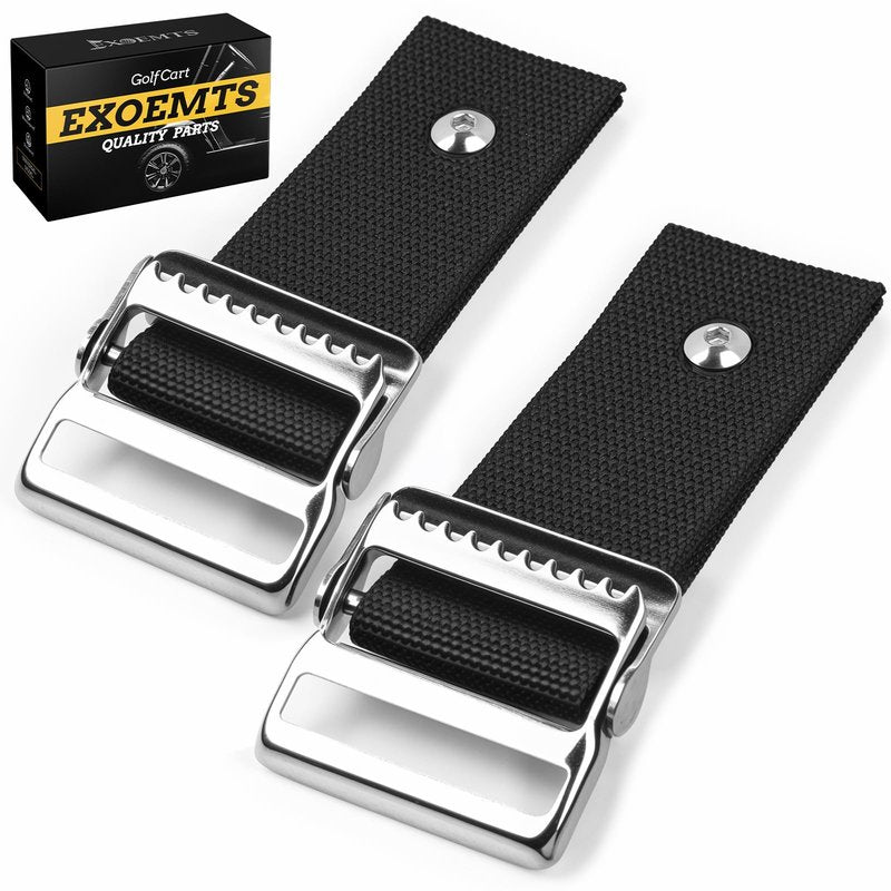EXOEMTS Universal Golf Bag Strap Buckle, 2 PCS Adjustable Heavy Duty Bag Holder Replacement, Easy to Adjust, Drilling Required, Quick Release Replacement for EZGO, Yamaha, Club Car Golf Carts