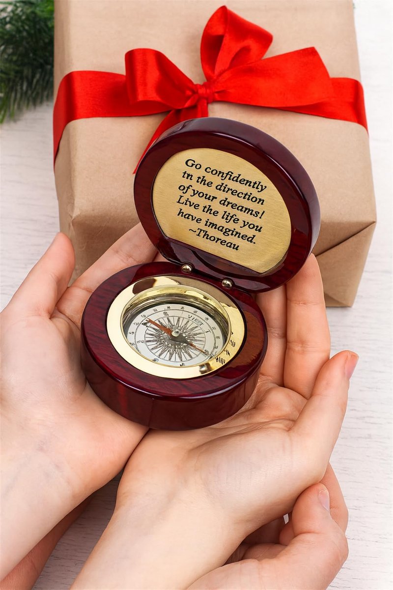 Engravable Executive Navigator Desk Compass | Personalized Leadership, Manager, or Mentor Thank You Gift | Bulk Custom Business Gifts for New Clients or Employee Appreciation (Go Confidently)