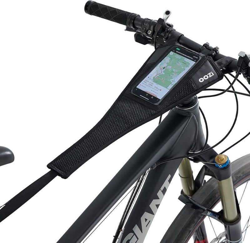 OOZi Bike Sweat Guard Bicycle Trainer Sweat Net with Phone Pouch Bike Frame Protector Bike Sweat Catcher for Indoor Cycling Training