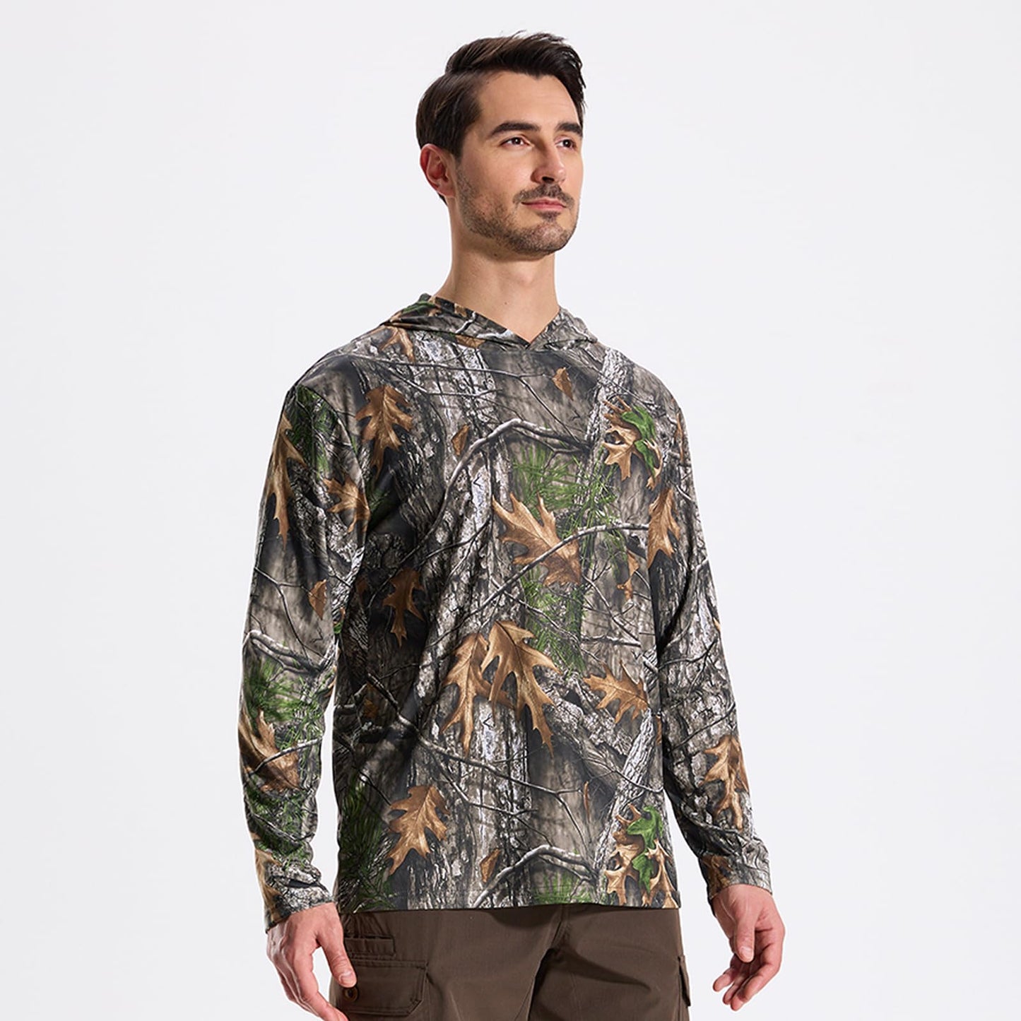 LOOGU Men’s Hunting Camo Shirt Lightweight, Camouflage Shirts for Men Long Sleeve Shirt for Fishing Hiking Camping