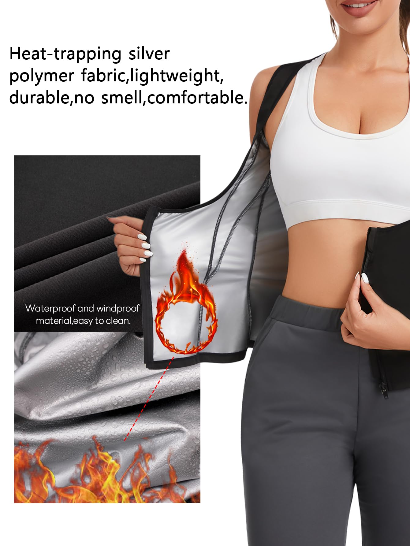 Sauna Vest for Women Sweat Waist Trainer Vest Sauna Suit Workout Tank Top