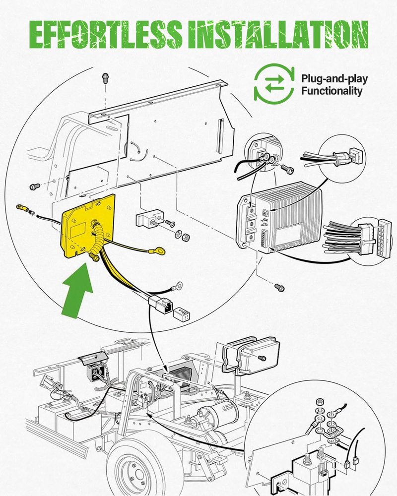CZTHQP 102511001 Golf Cart On Board Computer for Club Car 48V 2004-2015 Precedent, Replacement OBC for Power Control and Battery Charge, Golf Carts Onboard Computer