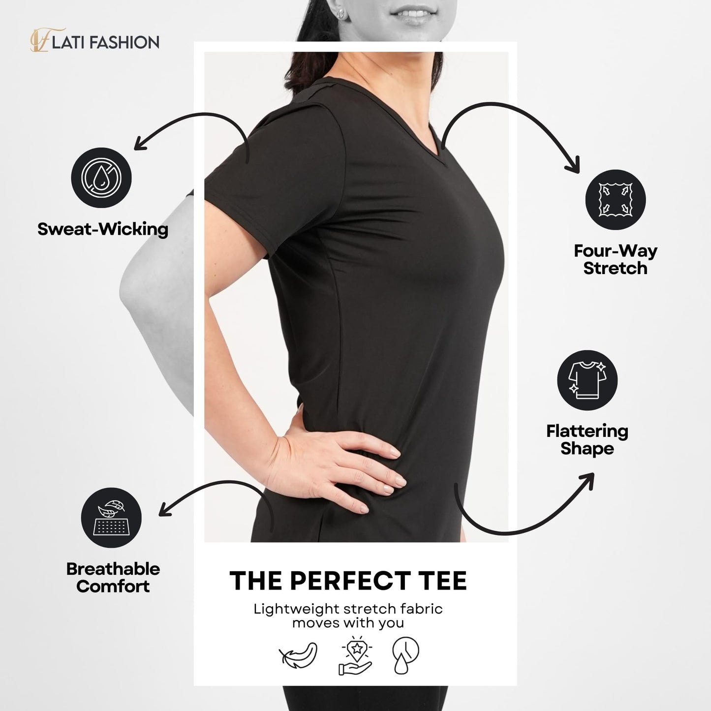 Lati Fashion 5 Pack Dry Fit Shirts for Women Workout Tops Short Sleeve V Neck Womens T Shirts for Yoga Running Pilates S-3X (US, Alpha, X-Large, Regular, Regular, Set3)