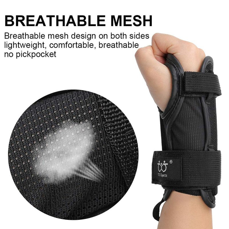 TXJ Sports Wrist Guards Wrist Palms Protective Flexible Wrist Support for Snowboarding, Skating, Rollerblade Unisex Design Fit for Kids/Youth/Adult