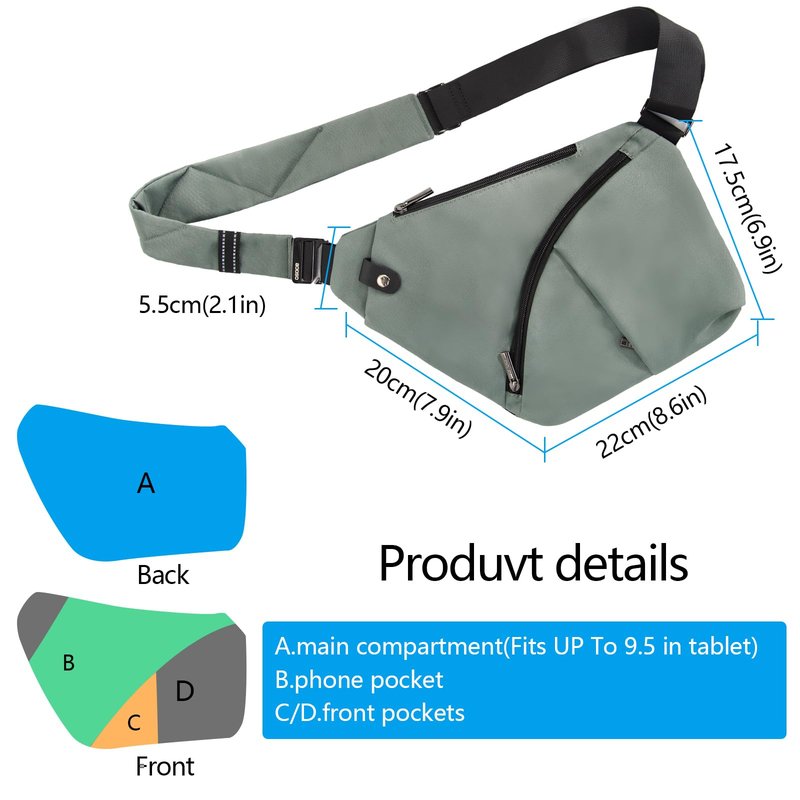 OSOCE Sling Bag for men, Anti Theft Crossbody bags for women