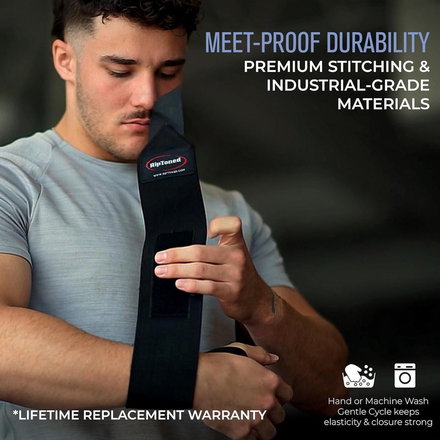 Wrist Wraps for Weightlifting - Adjustable 18" Powerlifting Straps | Durable Gym Support for Men & Women