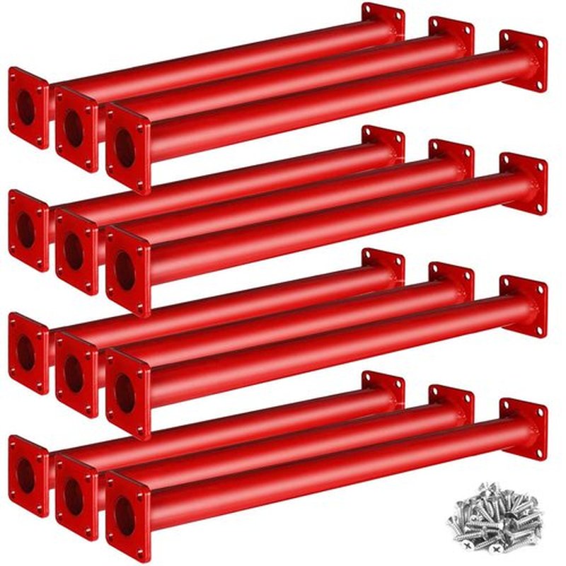 TAYUQEE 18 Inches Monkey Bars for Backyard, 12 PCS Heavy Duty Metal Bars for Kids, Steel Playset Rods With Mounting Plates and Powder Coating for Indoor Outdoor Playground