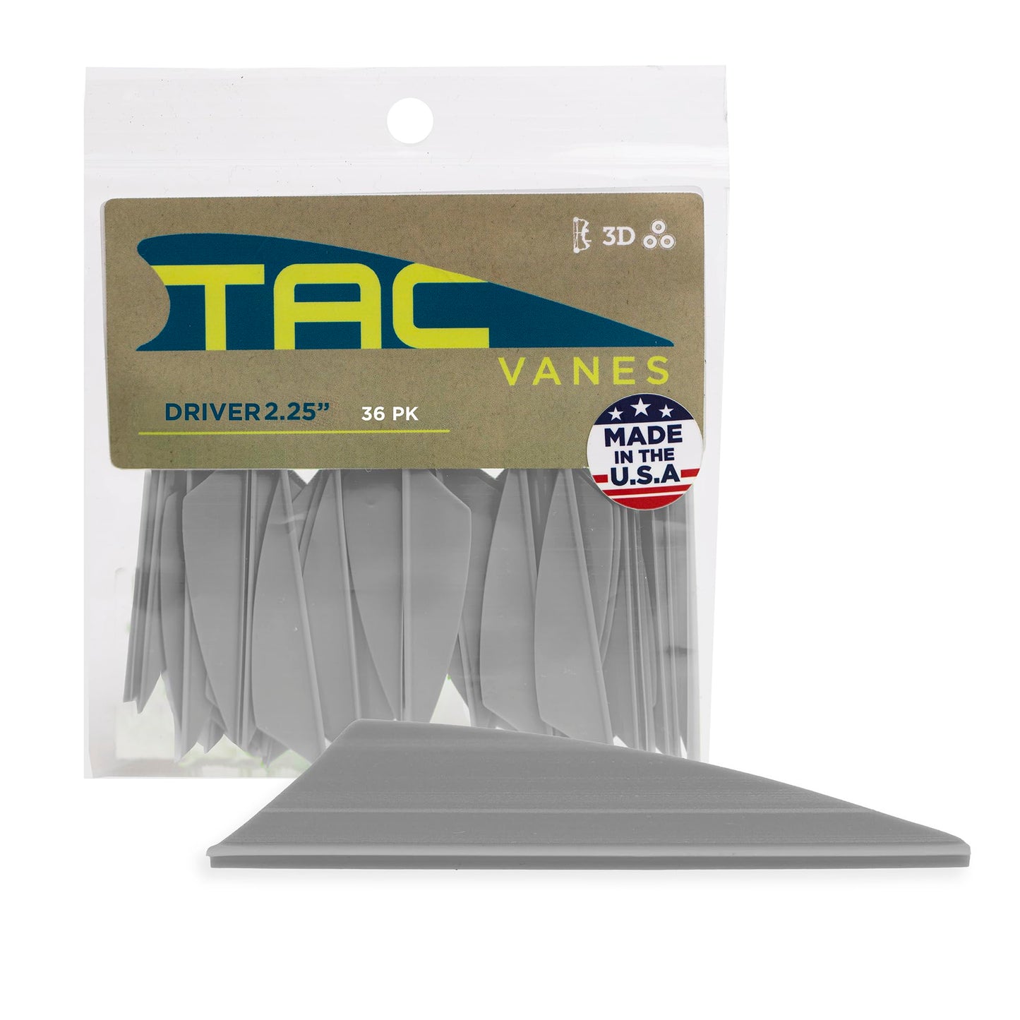 TAC Vanes 2.25" Driver Arrow Vanes | Archery Fletching for Compound & Crossbow | Durable, Lightweight, High Accuracy 36 Pack