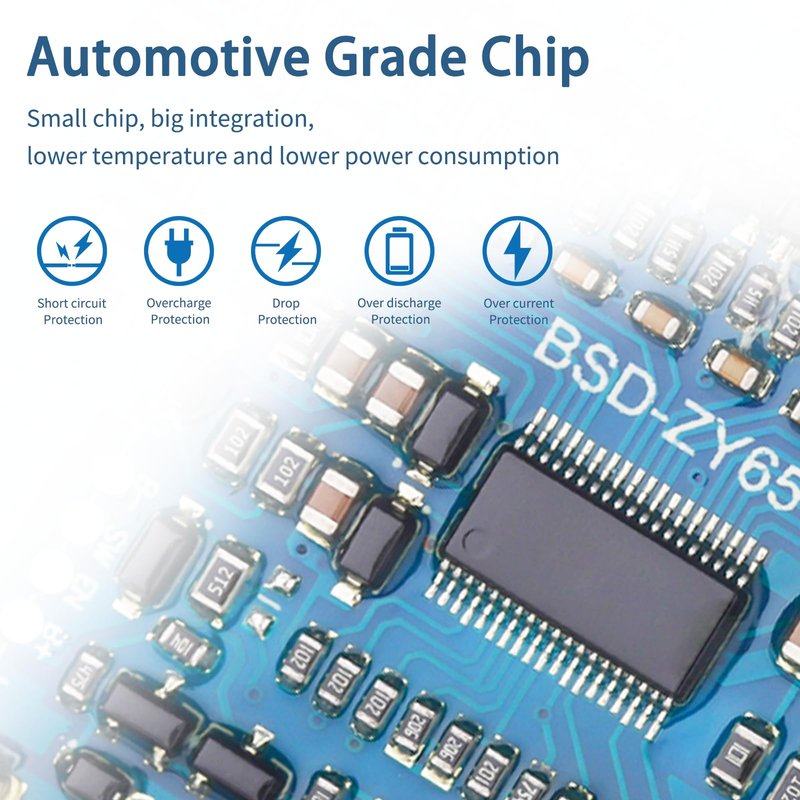 Bisida 14S BMS 50.4V/51.8V 30A Li-ion PCB Protection Board with Balance Wire and NTC,Ten Functional protections, Common Port, for Lithium-ion Battery Pack (14S 50.4V/51.8V 30A)
