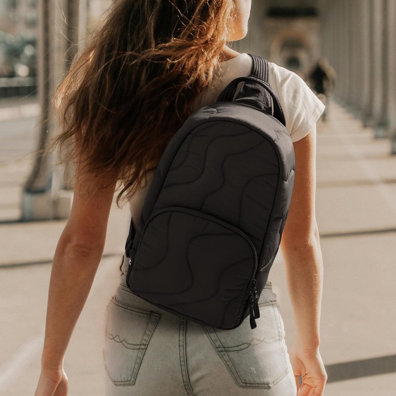 tomtoc 10L Puffy Sling Backpack for Women Girls, Trendy Puffer Quilted Padded Crossbody Bag for 13-inch Macbook Neo A3404 A18, 11-inch iPad Air/Pro, Nintendo Switch 2, Lightweight Travel Chest Daypack