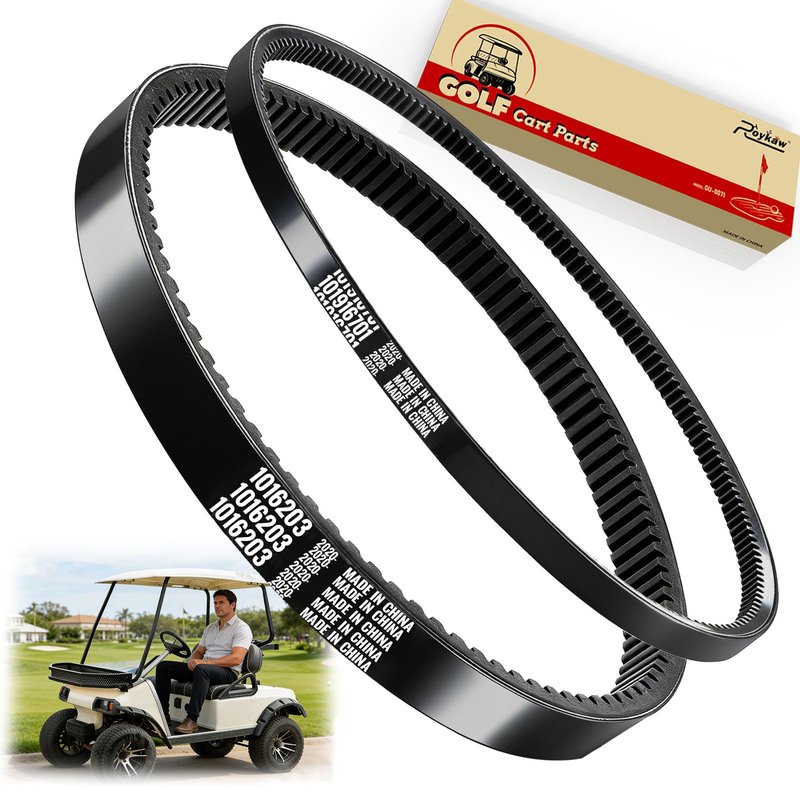 Roykaw Club Car DS Precedent Drive Belt and Starter Generator Belt Kit Fit Golf Cart DS 1997-UP and Precedent 2004-UP, Replace 101916701, 1016203
