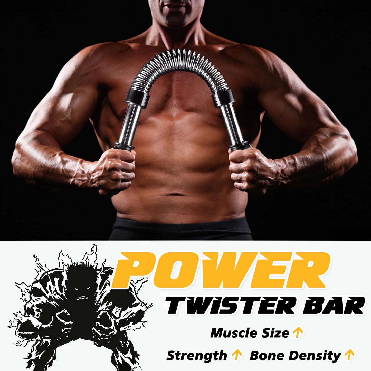 INNOLIFE Power Twister Bar, Upper Body Exercise Equipment for Chest Workout, Shoulder, Forearm, Bicep and Arm Strengthening Workout Equipment (40)