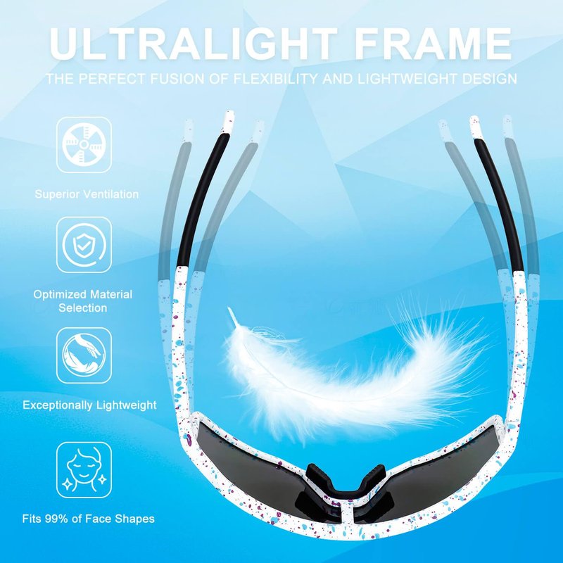 AVV Polarized Cycling Baseball Running Sunglasses UV400 - Sports Glasses for Outdoor Training, Youth & Adults, Secure Fit