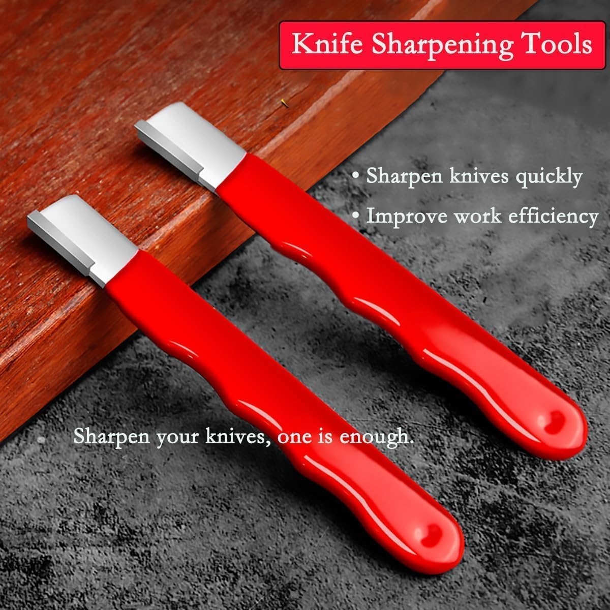 Portable Multi-Tool Sharpener for Lawn Mowers, Garden Tools, Knives, and Scissors - Quick Sharpening Device for Axes, Pruners, Hedge Shears - 2PCS Red Carbide Sharpeners for Home & Outdoor Use