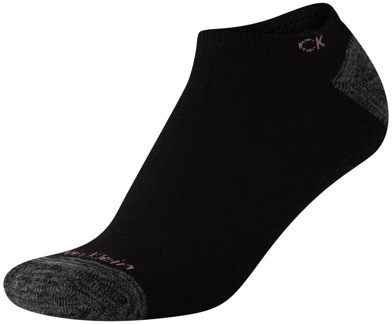 Calvin Klein Womens No Show Socks - 6 Pack Cushioned Athletic Performance Low Cut Running Socks for Women, Size 4-10, Black