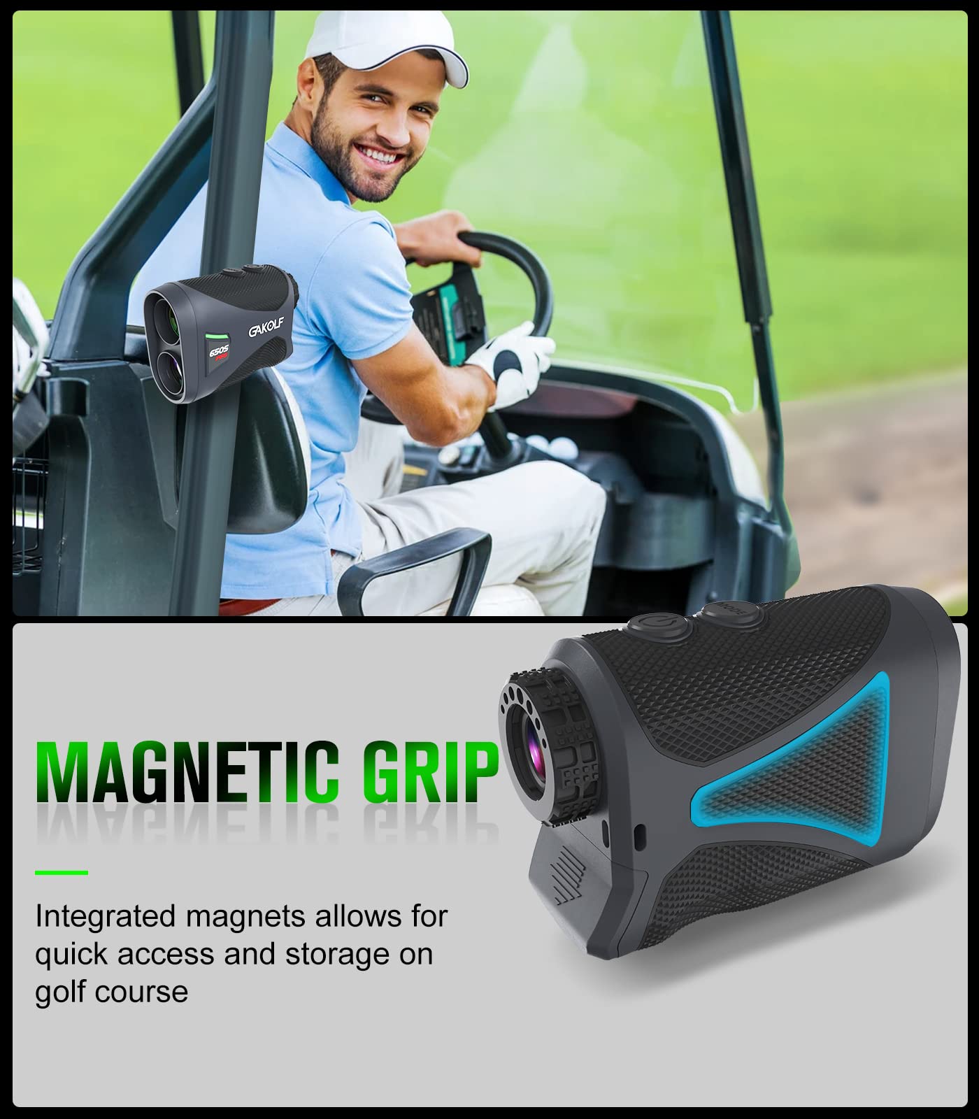 GAKOLF Golf Rangefinder with Slope Switch and Fast Acquisition︱650 Yard Range Finder Golfing with Flag Lock Vibration and Magnetic for Golfers