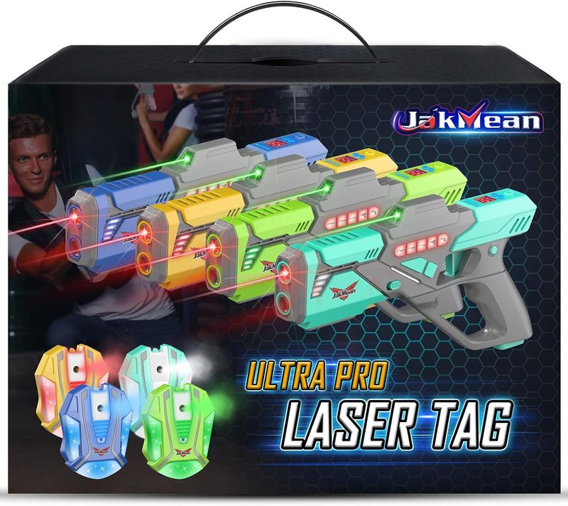 Rechargeable Laser Tag Set - Upgrade Laser Tag Guns with Vests & LED Digital Display | Multi-Player Game for Ages 8+