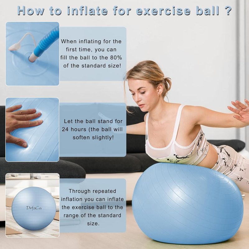 Swiss Pilates Exercise Ball - Stability Ball for Pregnancy & Fitness | Multiple Sizes Available