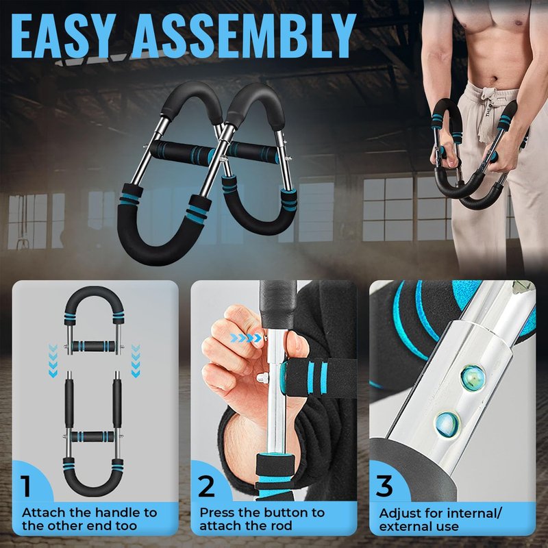 Twister Arm Trainer with Adjustable Arm Chest Exerciser for Enhance Upper Body Muscle Detachable Power Twister Chest Expander Exerciser for Men and Women Home Fitness Equipment