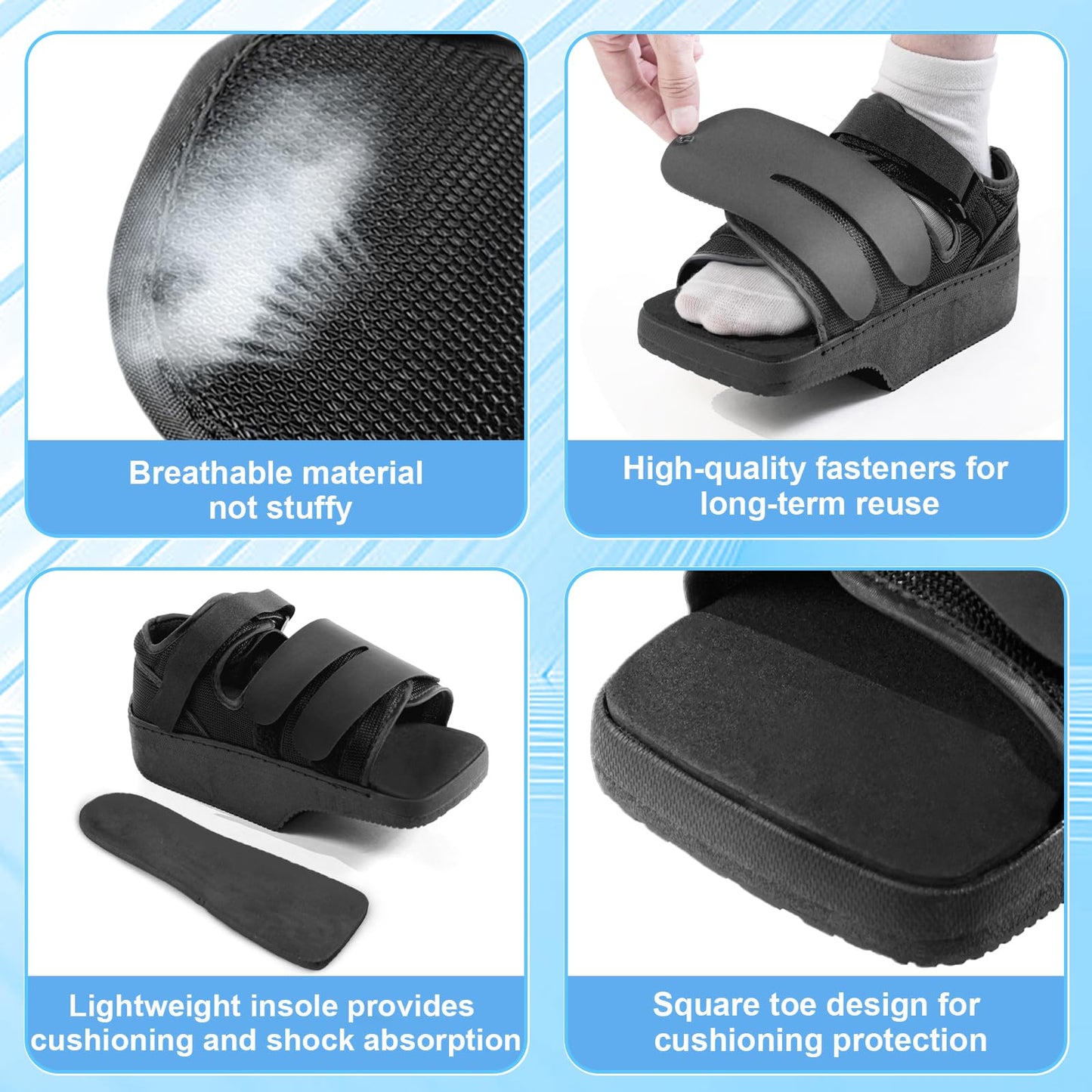 Estinko forefoot Offloading Post Op Shoe-Wedge Post Op Shoe Ortho Wedge Healing Shoe Non Weight Bearing Offloading Shoe for Broken Toe, Bunion, Hammer toe, Diabetic Foot Ulcer for Men and Women, L