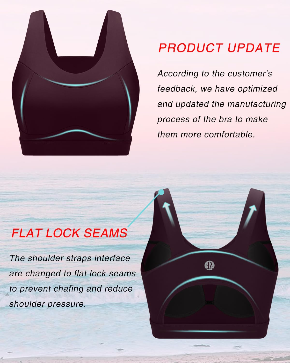 RUNNING GIRL High Impact Sports Bras for Women,Racerback Running Bra Workout Crop Tank Tops Longline Sports Bra Push up(WX2667 Deep Taupe M)