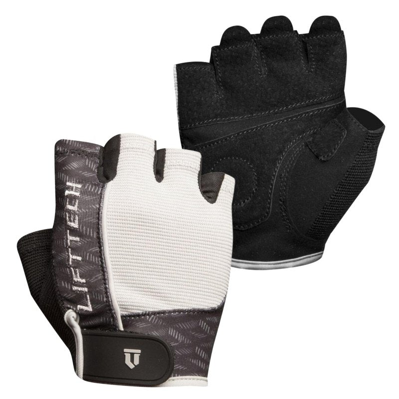 Lift Tech Fitness Reflex Workout Gloves for Women - Gym Gloves for Women Into Weights, HIIT, Strength Training - Weightlifting Gloves for Women with Full Palm Protection - White & Gray, L