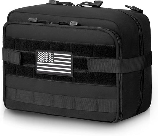 Tactical Molle Pouch - Large Utility Tool Organizer with Expandable Design | Includes Medical Pocket & U.S.A Patch