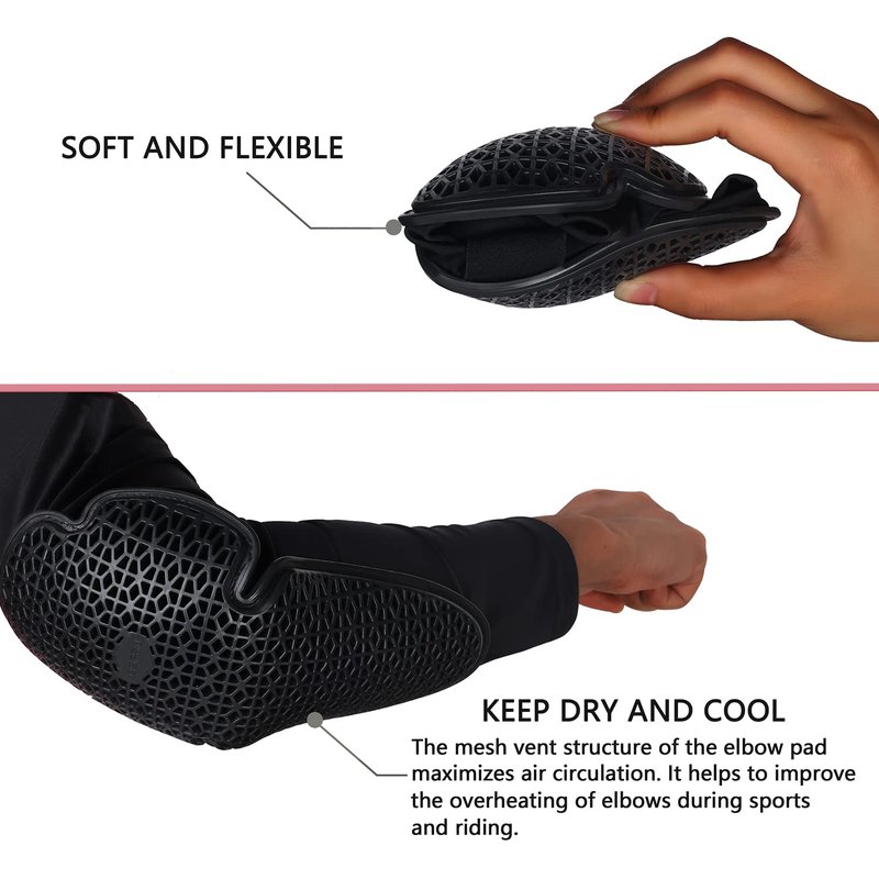 surlim Elbow Pads,Mountain Bike Elbow Guards,MTB Elbow Pads,BMX,Skate & Skateboarding Elbow Armor,1 Pair(Black, Large)