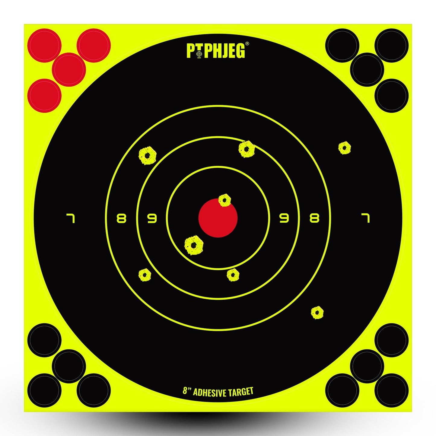PTPHJEG Bright Fluorescent Yellow Adhesive Splatter Shooting Targets 8x8 Inches (50 Pack)