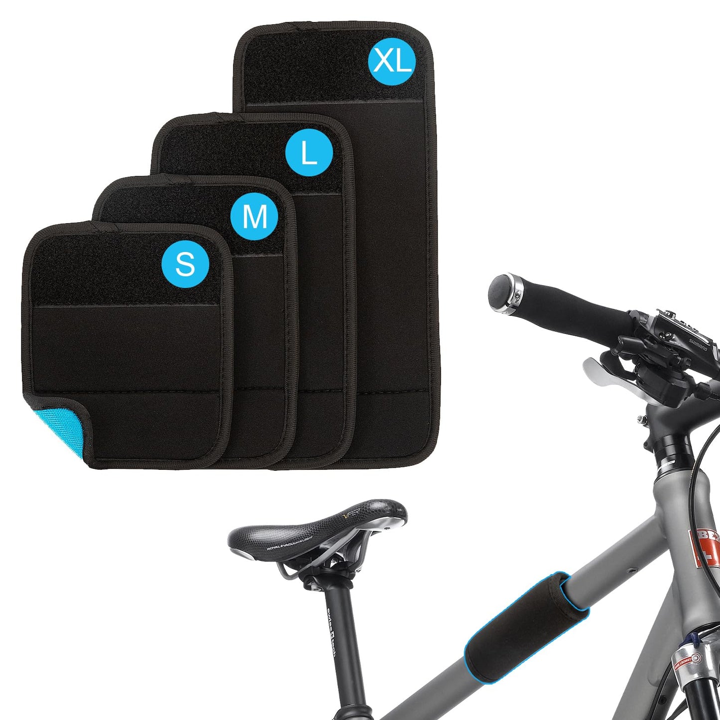 Bike Frame Protection Kit - 4-Piece, Universal Bicycle Frame Protection,Made of Neoprene, Can be Used on Bicycle Carrier Protection, E-Bike Accessories, Bicycle Accessories